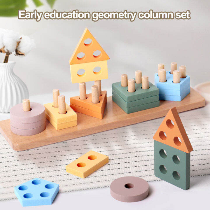 Sensory Assortment Block for Fine Motor Skills Wooden Block Set for