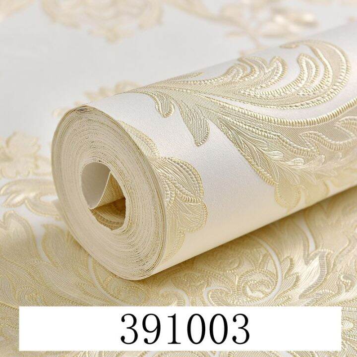 noenname-nuil-ง่ายแผ่นรองจานข้าวสไตล์ยุโรปวอลล์เปเปอร์ตกแต่งบ้านลาย-damask-3d-ม้วนวอลล์เปเปอร์สำหรับห้องนอนห้องนั่งเล่น