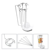 HAOYUNLA ราวแขวนสแตนเลส1ชุด Kebab Hanger Barbecue Hanging Rack