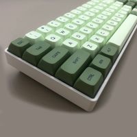 Matcha keycap green and white personalized 124-key PBT sublimation XDA height Russian \ English suitable for mechanical keyboard