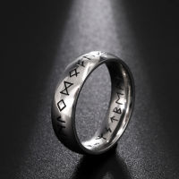 LIKGREAT ไวกิ้ง Runes แหวนสไตล์นอร์ดิกที่มีประสิทธิภาพ Amulets สแตนเลส Odin Norse แหวนคู่เครื่องประดับวินเทจ2023ของขวัญ