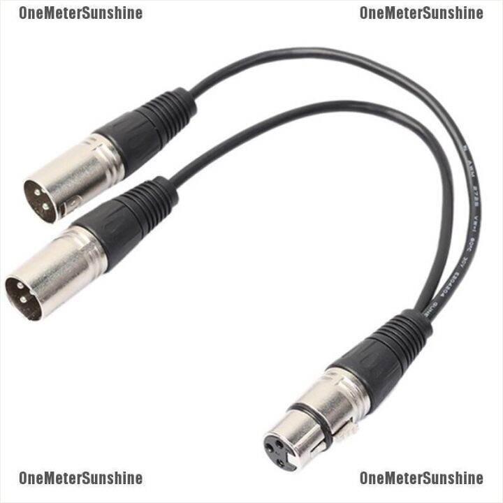 onemetersunshine-อะแดปเตอร์แยกสายเคเบิ้ลเสียง-3-pin-xlr-male-to-dual-xlr-female-y-สําหรับไมโครโฟน