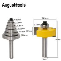 【⊕Good quality⊕】 jinlan7363036 Augusttools 1/2 "1/4ควรเจาะขา8มม." บิตเราเตอร์พร้อมเครื่องมือคัตเตอร์สำหรับงานไม้เครื่องตัดเดือยงานไม้6ชุดตลับลูกปืน