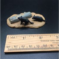 ฟิกเกอร์ของจิ๋ว สัตว์ จิ๋ว  หนูป่า บนขอนไม้   Wild Rat Mini Figure miniature BANDAI 2002