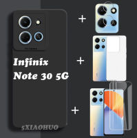 4in1 Infinix Note 30เคสโทรศัพท์ Infinix Note 30 5G เคสโทรศัพท์ซิลิโคนนิ่ม + ฟิล์มกระจกเทมเปอร์ + ฟิล์มเลนส์ + ฝาหลัง