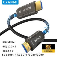 CYANMI HDMI 2.1 HDMI ไฟเบอร์สายไฟออปติค HDMI2.1ไดนามิก HDR HDMI 8K/60Hz 4K/120Hz ความเร็วสูงพิเศษ48Gbps สำหรับ HD TV Projector PS