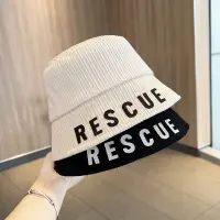 [COD] Korean version of corduroy fisherman hat womens autumn and winter warm all-match letter basin showing face casual fashion bucket