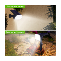 Solar Spotlights Outdoor,2-In-1 Landscape Lights 7 LED Solar Powered IP65 Wall Light for Garden Driveway Porch