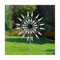 New Unique and Magical Metal Windmill 3D Wind Powered Kinetic Sculpture Lawn Metal Wind Solar Spinners