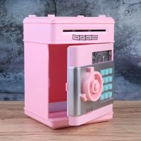 Childrens Money Saving Bank Deposit Box Intelligent Voice Mini Safe and Coin Vault for Kids with Pass Code (Pink Button