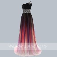 【jw】✔∋ஐ  evening dress one shoulder beading CHIFFON wedding party size summer Dresses formal prom Cocktail