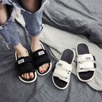 Internet Ins Sandals Men And Women Outerwear One-Word Slippers Korean Fashion Couple Students Thick-Soled Beach Shoes