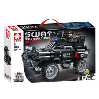 ProudNada Toys ตัวต่อเลโก้ เลโก้ ตำรวจ หน่วยสวาท รถจี๊ปตำรวจ  LEYI SWAT ARRMED ASSAULT VEHICLE 520+ PCS 88010