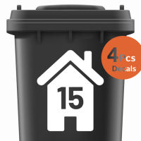 4Pcs Personalized Wheelie Bin Rubbish Trash Can Container House Number Stickers Decal Vinyl Garage Home Decor2023