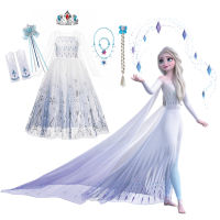 Frozen 2 ชุดคอสเพลย์สำหรับสาว Anna &amp; Princess Snow Queen ชุดยาวปาร์ตี้ฮาโลวีน Carnival เสื้อผ้า Vestido