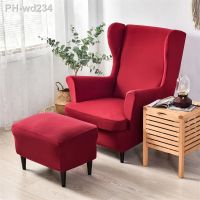 Solid Color Wing Chair Cover Stretch Spandex Armchair Covers Wingback Chair Cover Relax Sofa Slipcovers With Seat Cushion Covers