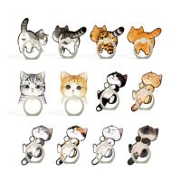 Acrylic Phone holder Cartoon Cat Finger Ring Holder Mobile Phone Holder For iPhone Xiaomi Huawei All Cell Phone Stand Holder Ring Grip