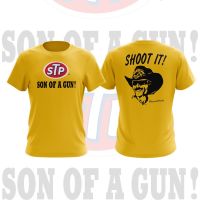 【HOT】 [Ready Stock] Cotton 100%  Baju Motor STP Son Of A Gun Shoot it Motocycle T Shirt_03100%cotton