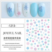 Christmas Geometry Winter Nail Art Stickers Cute Penguin Bird Snowflakes Snowman Design Abstract Leaf Manicure Decoration