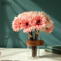 hot【cw】 7Pcs/Lot Gerbera Artificial Silk Flowers Garden Fake Chrysanthemum Wedding Bride Bouquet Photographic Props