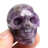 NEW! 88g Natural crystal Dream amethyst carving skull healing cluster by hand