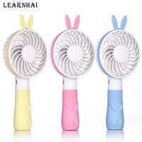 LEARNHAI Popular New Design Portable USB Princess Rabbit Hand Holding Mini Fan With Rechargeable Battery For Outdoor Home Use