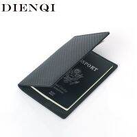 DIENQI New Carbon Fiber Passport Covers Holder Wallet for Men RFID Thin Small Card Wallet Multi-Function Travel Accessories 2020 Card Holders