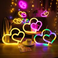 ❖❁ Neon Heart Light Neon Signs for Wall Decor Atmosphere LED Neon Light Neon Sign for Kids Room Valentines Day Party Wedding