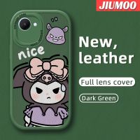 JIUMOO เคสสำหรับ Realme C30 C30s Narzo 50i Prime เคสหนังลายการ์ตูนน่ารัก Bowknot Kuromi ดีไซน์ใหม่แฟชั่นหนังกันกระแทกเคสโทรศัพท์แบบซิลิโคนนิ่มฝาครอบเลนส์แบบเต็มเคสป้องกันกล้อง