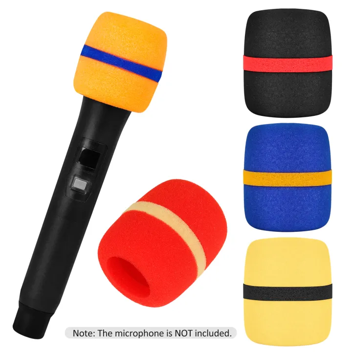 5 Pack Thick Foam Mic Cover Handheld Microphone Windscreen Colorful