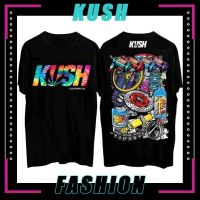 [มีสินค้า]#ถูกสุด Hot sale【ข้อเสนอจำกัดเวลา】️Kush Mens Fashion Top super large mens and womens printed cotton T-shirt