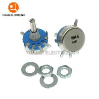 2pcs WH5-1A Carbon Potentiometer 1K 2K 10K 47K 4K7 470R 100K 470K 220K 1K5 22K 1M ohm 3-Terminals Round Shaft Rotary Taper WH5