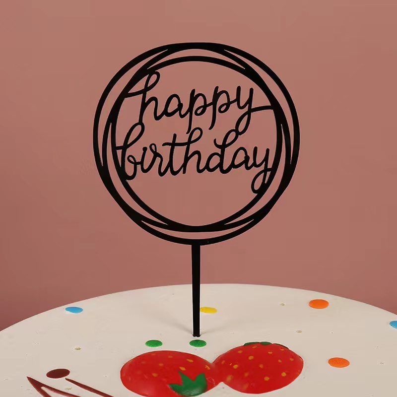 ❤️ส่งฟรี❤️  ท็อปเปอร์อะคริลิค Happy Birthday เครื่องมือตกแต่งเค้ก ท็อปเปอร์อะคริลิคแต่งเค้ก สําหรับตกแต่งเค้กวันเกิด