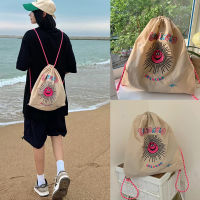 Same Style As Gao Yuanyuans Baii Chain Japanese Niche Embroidered Backpack Female Eco-Friendly Bag Large Capacity Nylon Student