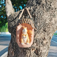 LED Solar Light Resin Waterproof Squirrel Animal Shape Lamp Outdoor Pine Cone Tree Light Party Garden Decoration