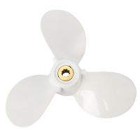 6E0-45941-01-El Aluminum Alloy Outboard Propeller 7 1/2X8-Ba For Yamaha Mariner 4-6Hp 3 Blades 9 Spline Tooth White R Rotation