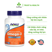 Viên Uống Dầu Cá NOW Omega-3 Fish Oil 1000mg Hỗ Trợ Tim Mạch