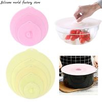 【cw】 Silicone world 5/3 piece Pot Pan Lid Reusable Keeping Microwave Bowl Cover Gadgets