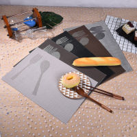 4pcs Restaurant Insulation Placemat Table Mat Disc Pad Bowl Pad Coaster Waterproof Tablecloth Decoration PVC Mat 45*30CM