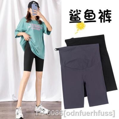 ✥ Verão das mulheres grávidas pele aconchegante yoga leggings outerwear roupa para magro gravidez calças esportivas curtas