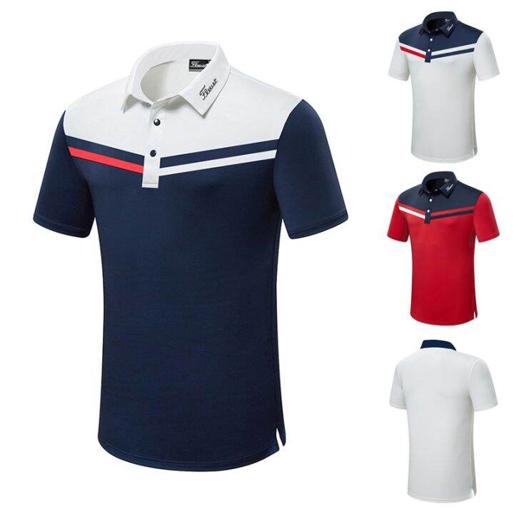 titleist-เสื้อเล่นกอล์ฟกอล์ฟแขนสั้นใหม่กีฬากลางแจ้งท่านสุภาพบุรุษชุดกันเหงื่อแห้งเร็วสำหรับฤดูร้อนเสื้อโปโล