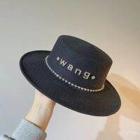 Luxury Sunhats British Retro Fashion Edition Flat-roofed Straw Hat Be Fired with Diamond for Men and Women