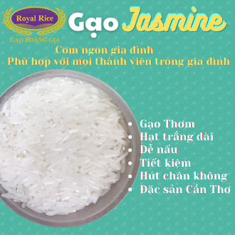 Gạo jasmine hoàng gia - cơm gia đình hút chân không 5kg - tài trợ ship - ảnh sản phẩm 2