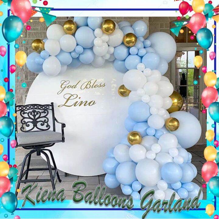 balloon decor set 105PCS Baby Blue Balloon Garland Kit for Baby Shower