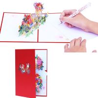 3D for pop Up Flower Card Greeting Blessing Message Paper Supplies for Birthday Fathers Day Mother 39;s Day Weddin