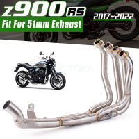 YOUMOTECH Slip on For KAWASAKI Z900RS 2017-2023 z 900rs Motorcycle Exhaust Escape Modified Muffler Front Mid Connection Link Pipe Stainless Steel Z900 RS Original Exhaust