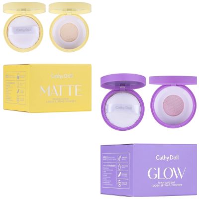 [แป้งฝุ่นหน้าใส!] Cathy Doll โกลว์/แมทท์ ทรานสลูเซนต์ลูสเซ็ตติ้งพาวเดอร์ Glow/Matte Translucent Loose Setting Powder 10g