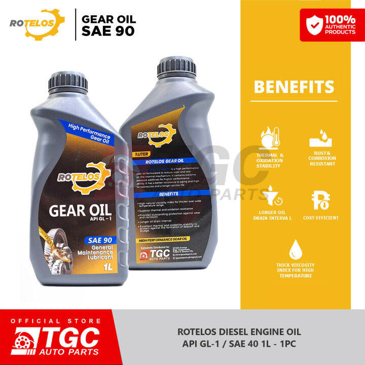 Rotelos Gear Oil API GL1 SAE 90 General Maintenance Lubricant 1 Liter