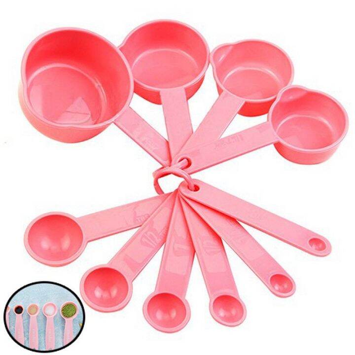 12pcs Plastic Measuring Cups And Spoons Set With Scale, Colored Kitchen  Baking Tools For Coffee, Milk Powder