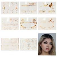 Foil Stamping Face Sticker Temporary Tattoo Star Moon Face Makeup Freckle Sticker Halloween Christmas Party DIY Fake Tattos